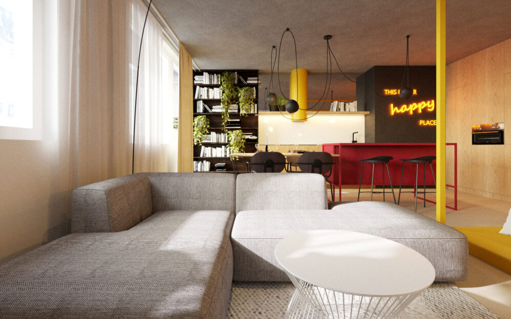 Návrh interiéru bytu v ulici Ke Strašnické