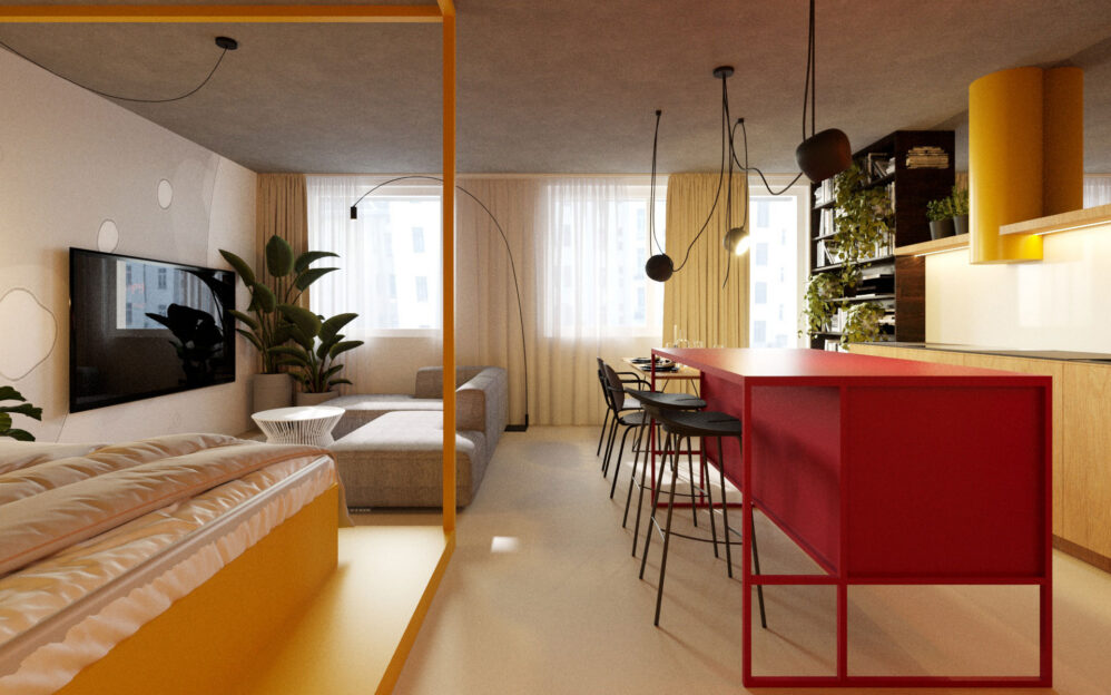 Návrh interiéru bytu v ulici Ke Strašnické