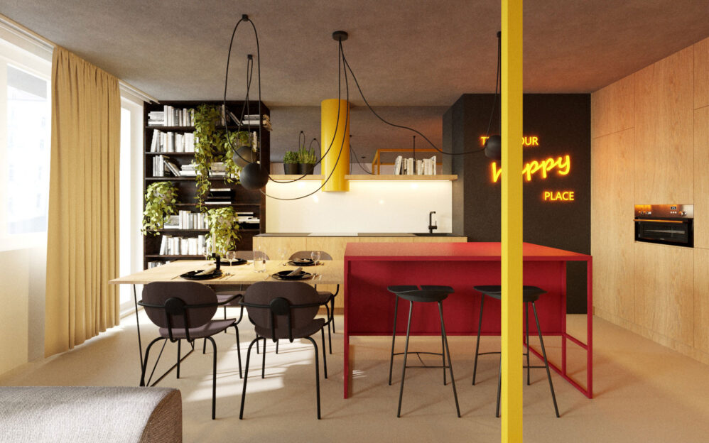 Návrh interiéru bytu v ulici Ke Strašnické