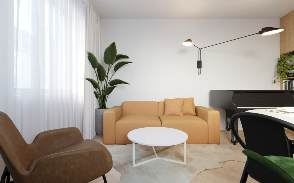 Návrh interiéru bytu v ulici Na Cihlářce