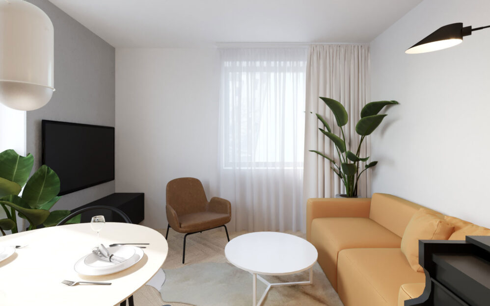 Návrh interiéru bytu v ulici Na Cihlářce