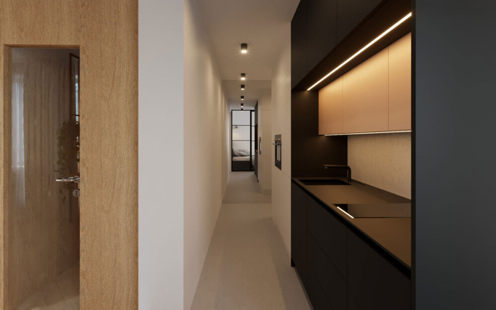 Návrh interiéru bytu v ulici Na Cihlářce