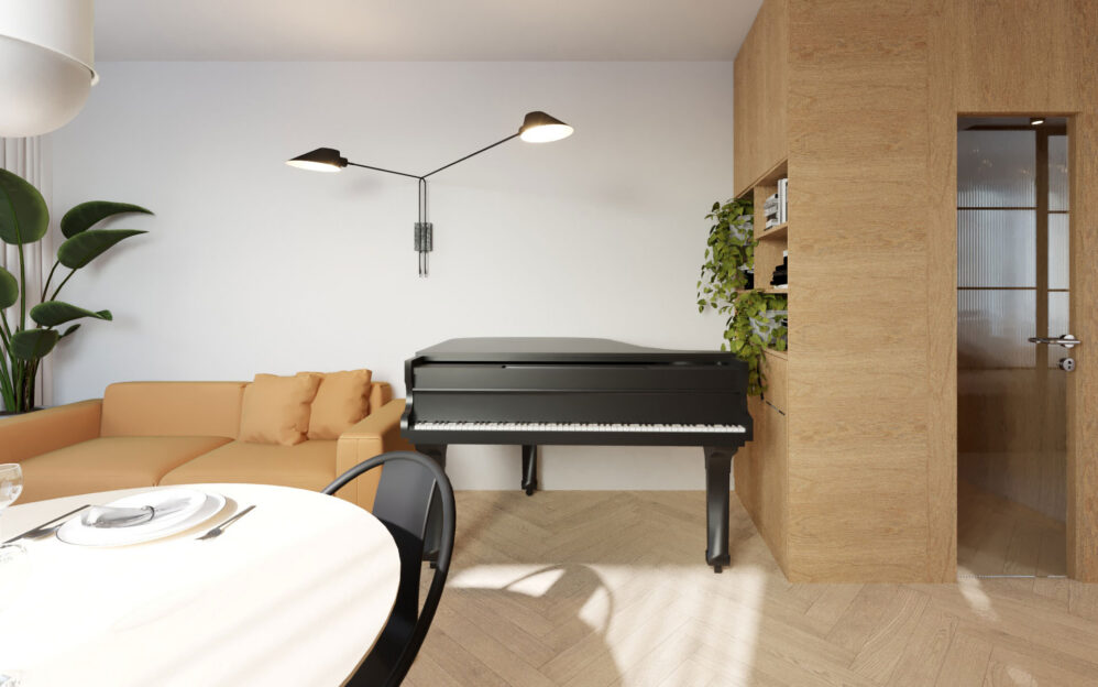 Návrh interiéru bytu v ulici Na Cihlářce