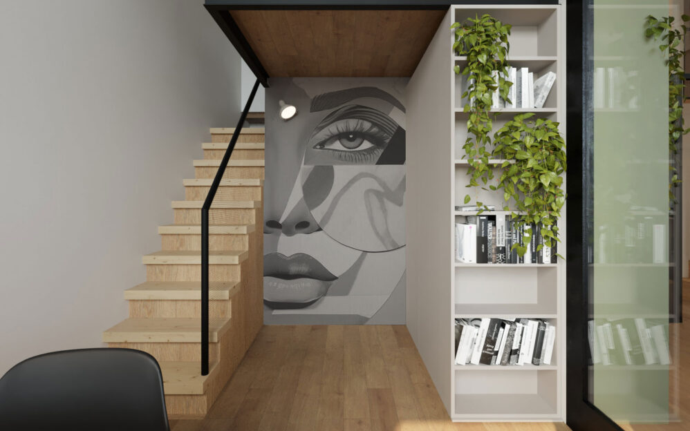 Návrh interiéru loftového bytu v ulici Naskové v Praze