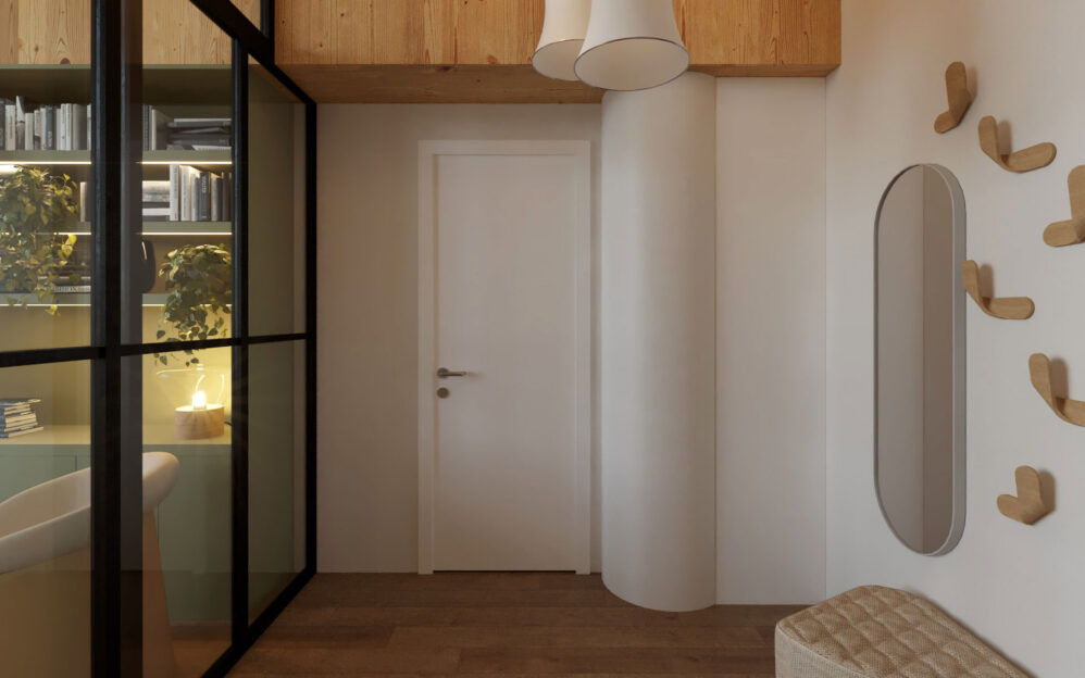 Návrh interiéru loftového bytu v ulici Naskové v Praze