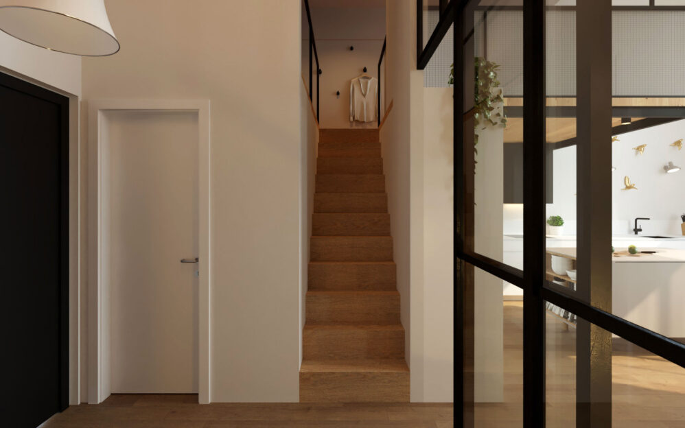 Návrh interiéru loftového bytu v ulici Naskové v Praze