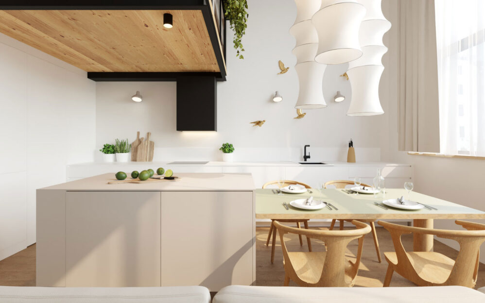 Návrh interiéru loftového bytu v ulici Naskové v Praze