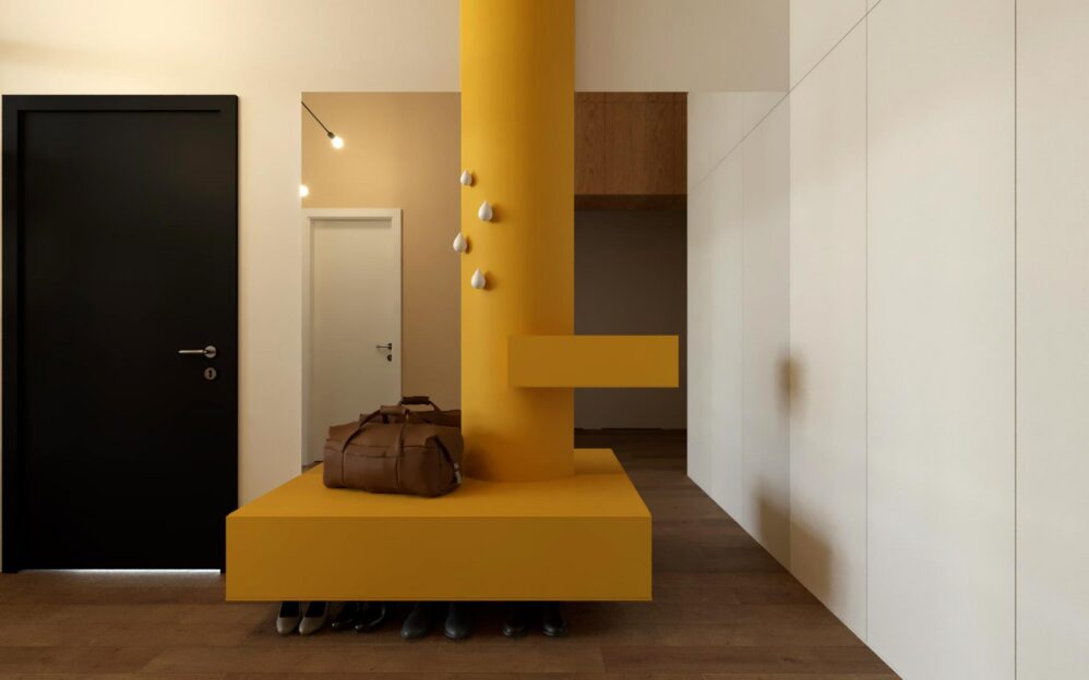 Návrh interiéru loftového bytu v projektu Parvi Cibulka v ulici Naskové v Praze