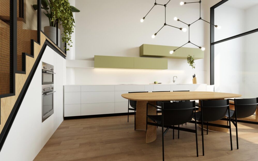 Návrh interiéru loftového bytu v projektu Parvi Cibulka v ulici Naskové v Praze