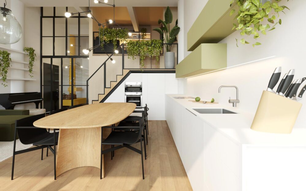 Návrh interiéru loftového bytu v projektu Parvi Cibulka v ulici Naskové v Praze