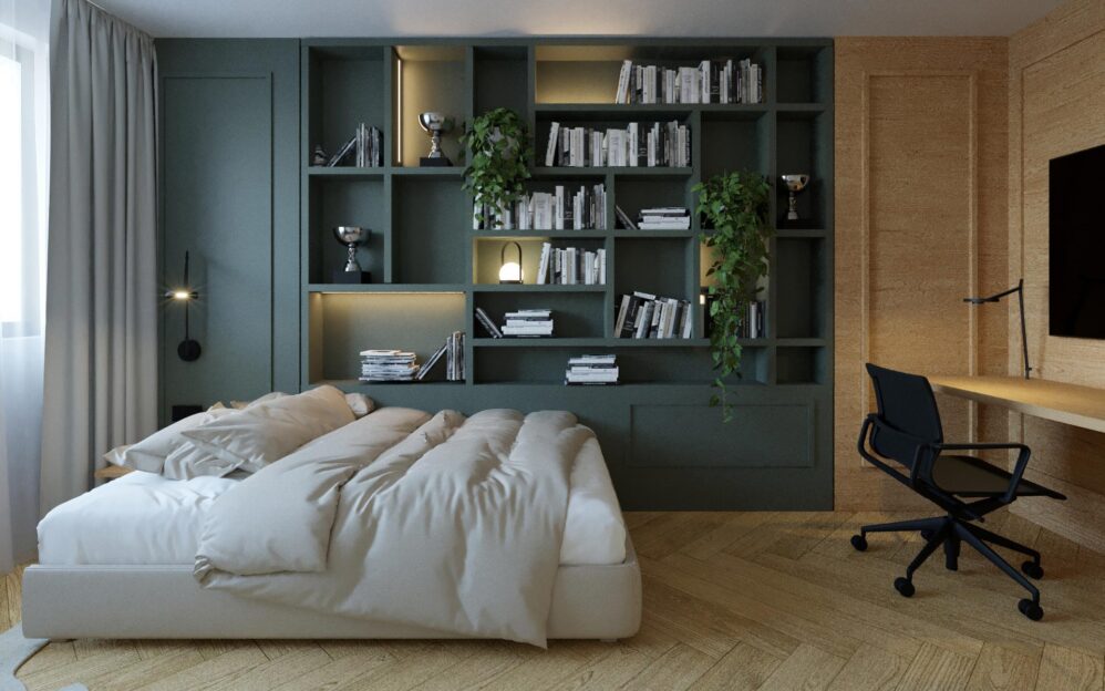 Návrh interiéru penthousu v rezidenci Sámova v Praze