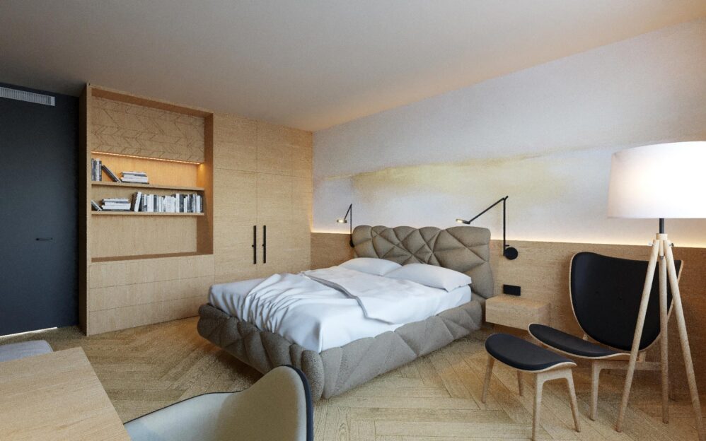 Návrh interiéru penthousu v rezidenci Sámova v Praze