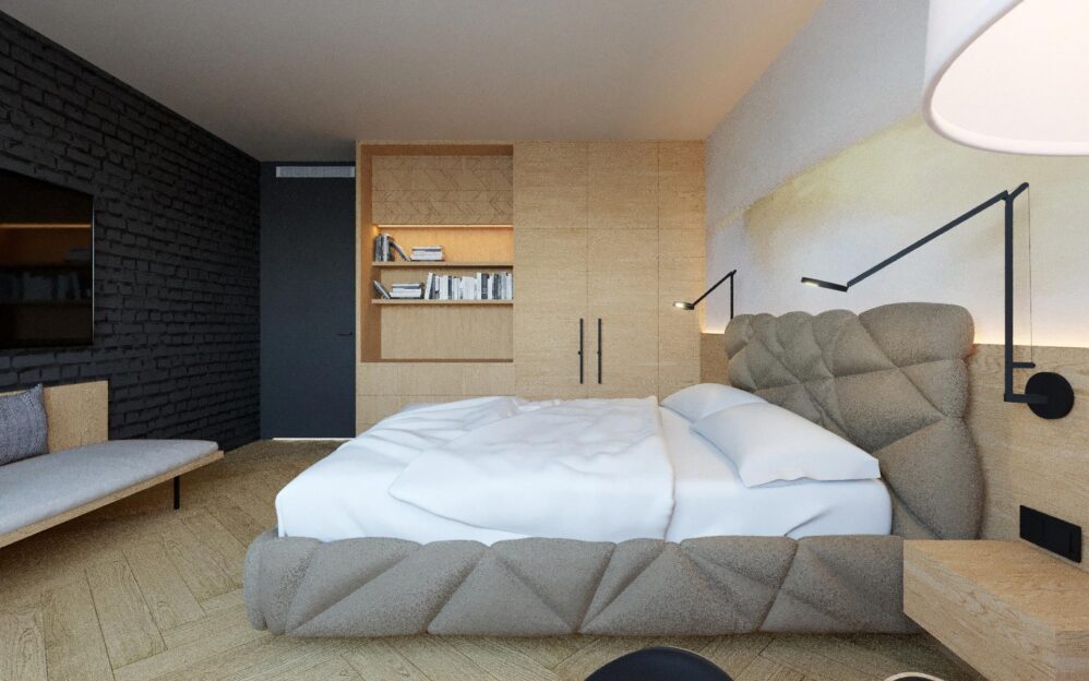 Návrh interiéru penthousu v rezidenci Sámova v Praze