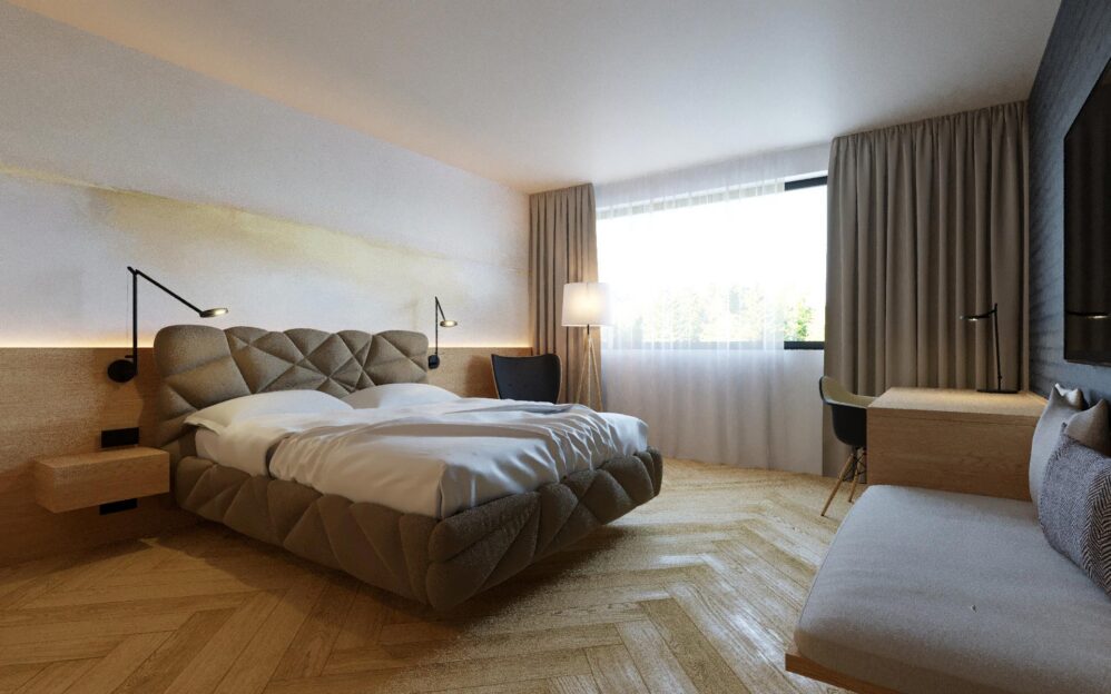 Návrh interiéru penthousu v rezidenci Sámova v Praze