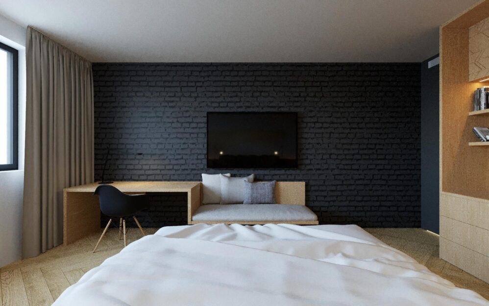 Návrh interiéru penthousu v rezidenci Sámova v Praze