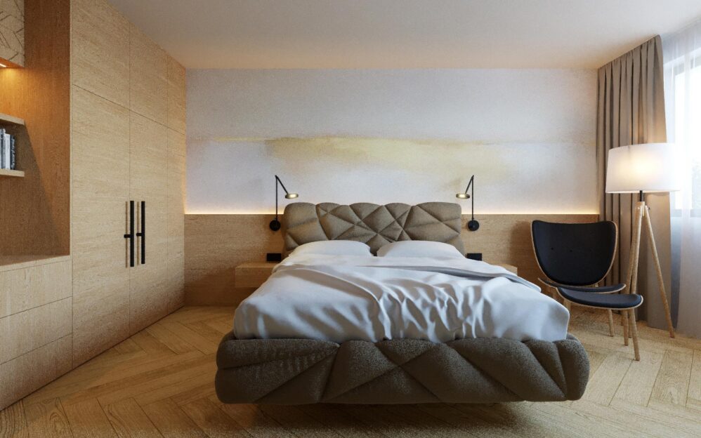 Návrh interiéru penthousu v rezidenci Sámova v Praze