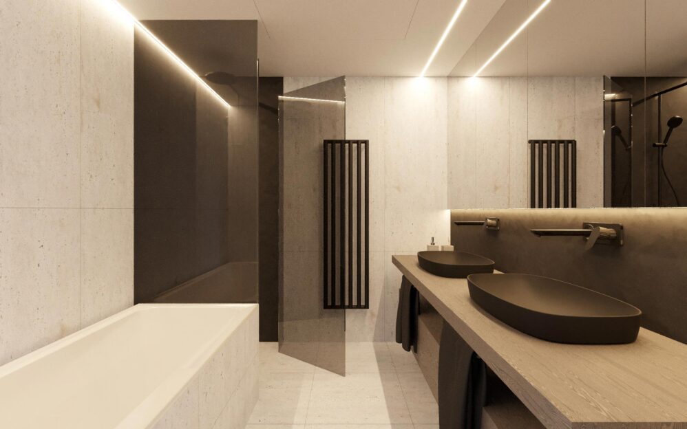 Návrh interiéru penthousu v rezidenci Sámova v Praze