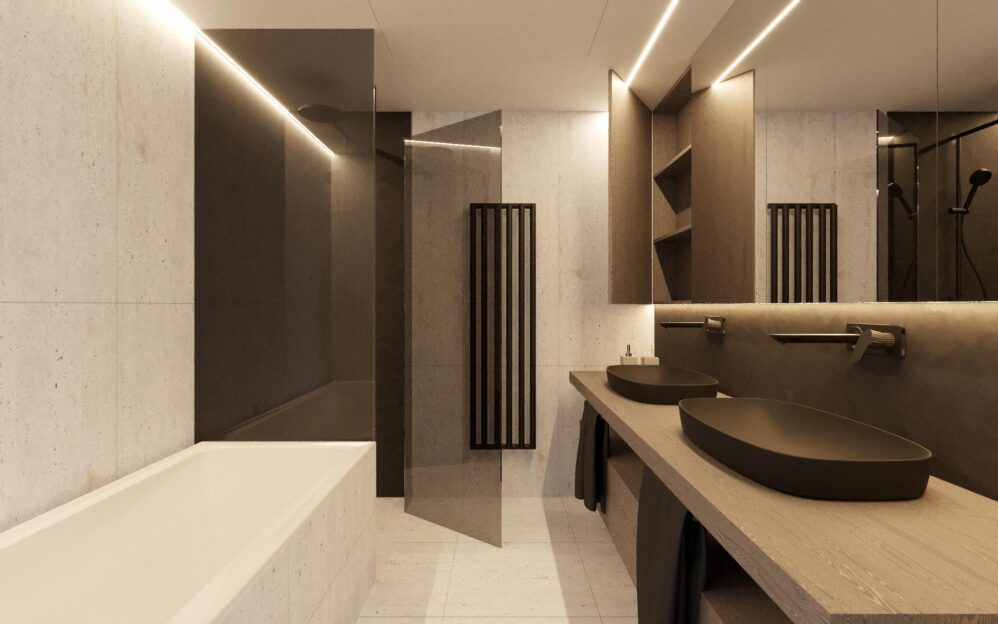 Návrh interiéru penthousu v rezidenci Sámova v Praze