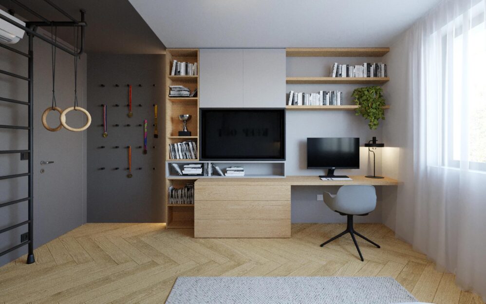 Návrh interiéru penthousu v rezidenci Sámova v Praze