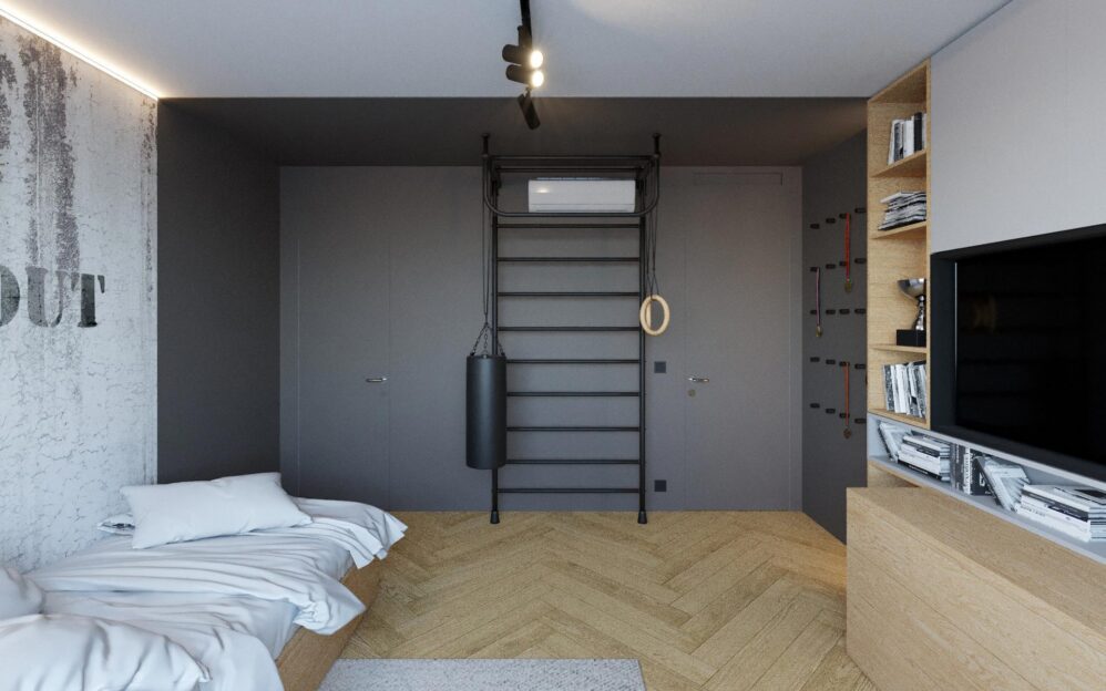 Návrh interiéru penthousu v rezidenci Sámova v Praze
