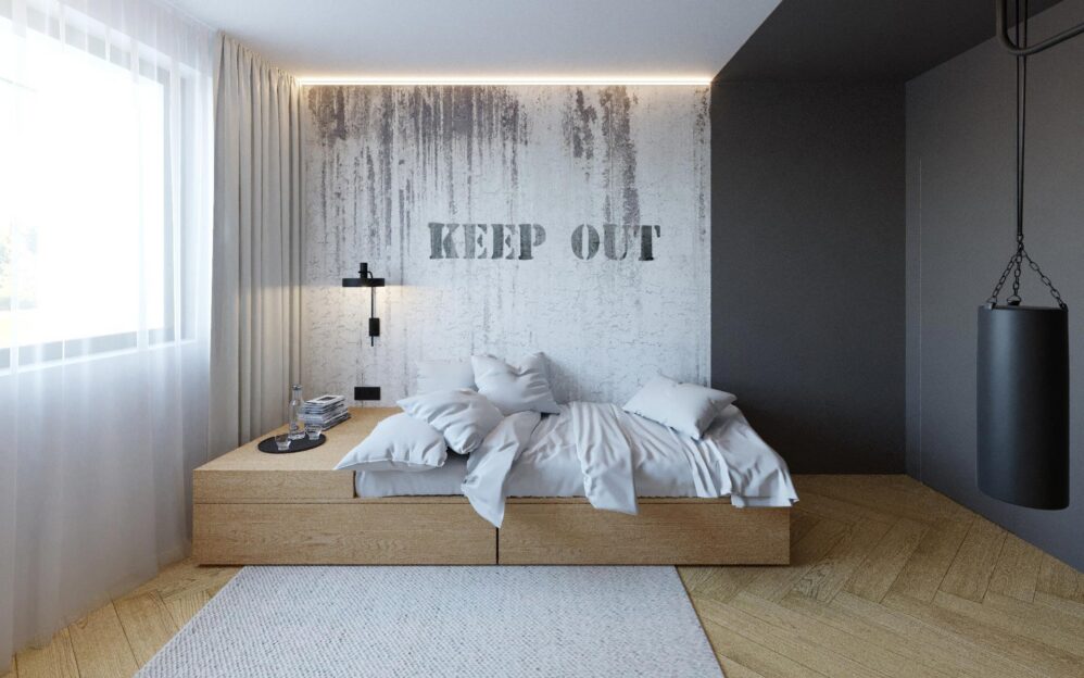Návrh interiéru penthousu v rezidenci Sámova v Praze