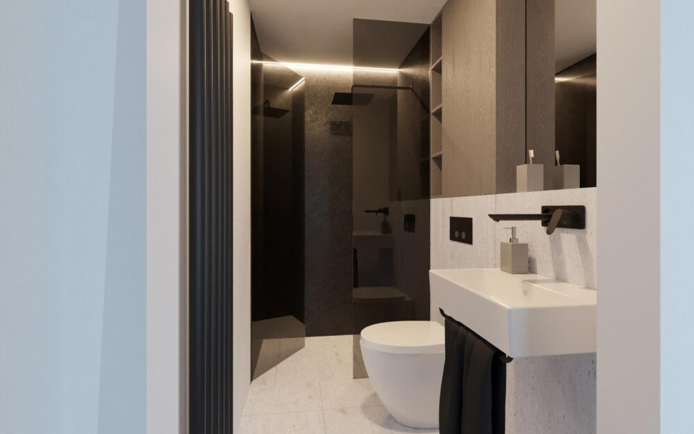 Návrh interiéru penthousu v rezidenci Sámova v Praze