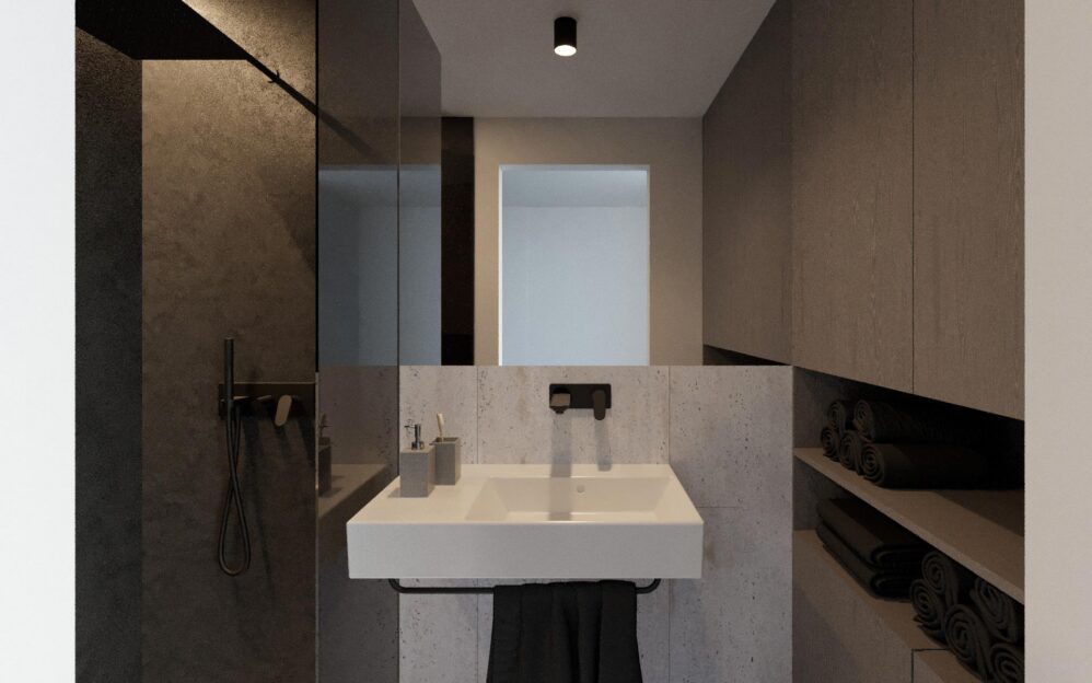 Návrh interiéru penthousu v rezidenci Sámova v Praze