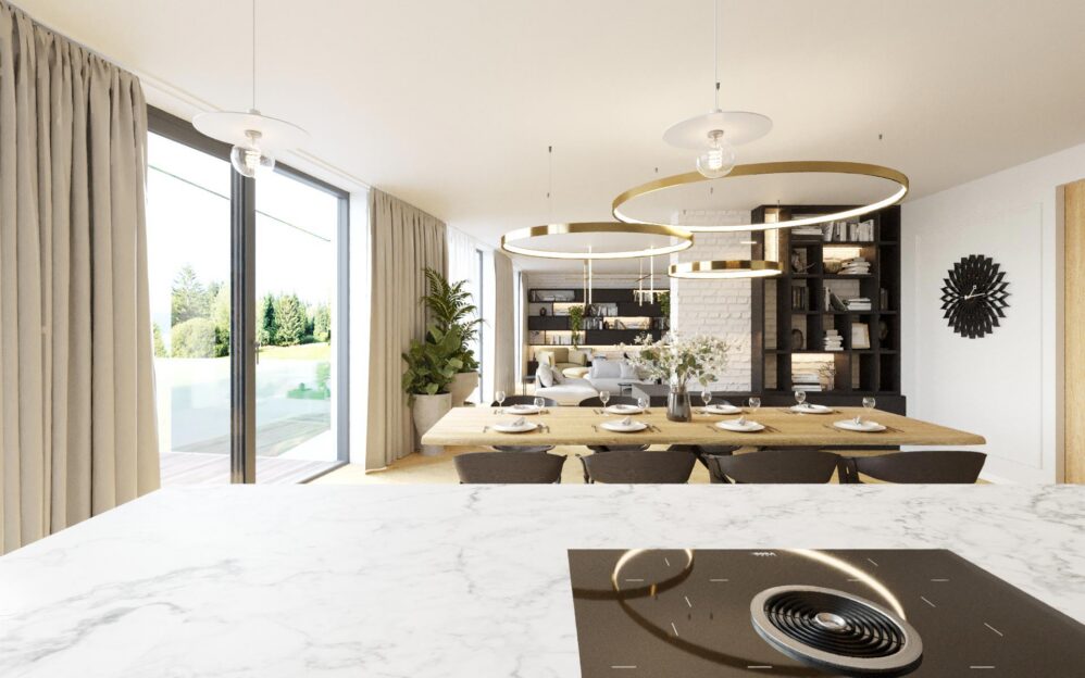 Návrh interiéru penthousu v rezidenci Sámova v Praze