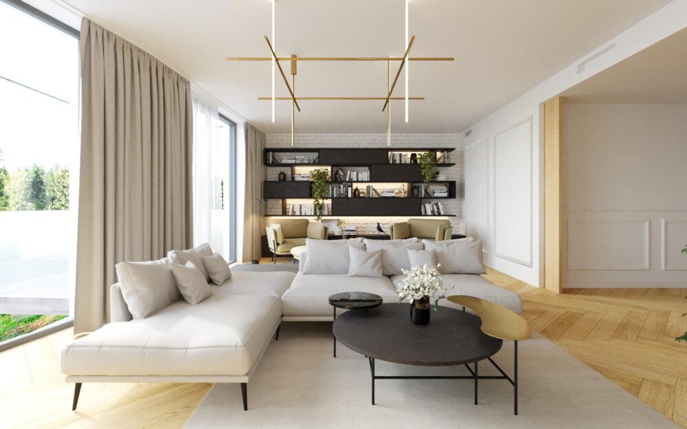 Návrh interiéru penthousu v rezidenci Sámova v Praze