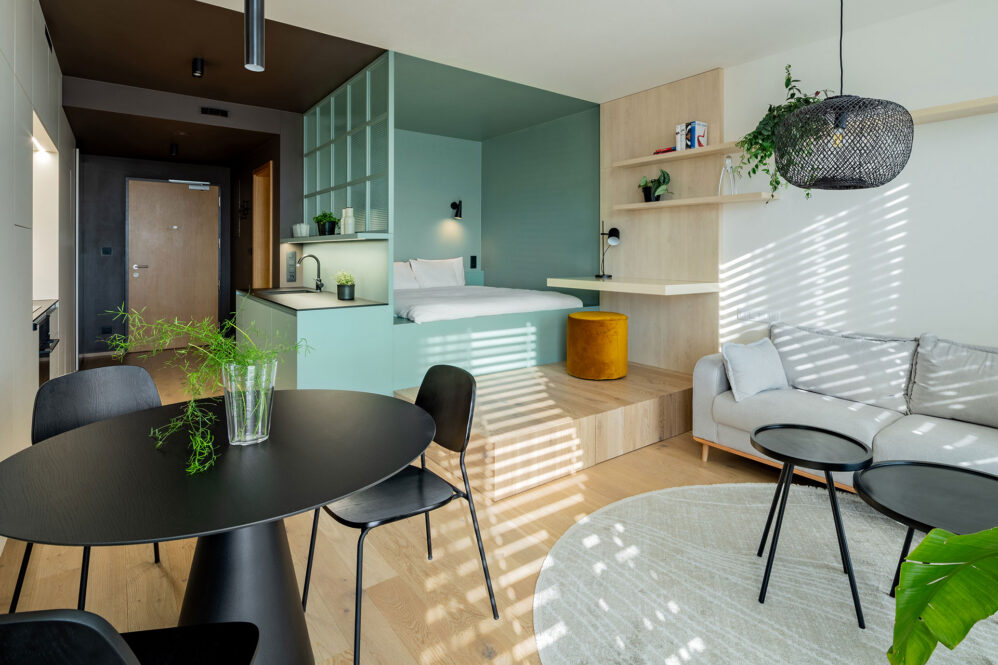 Fotografie interiéru bytu v ulici Šiklové v Praze